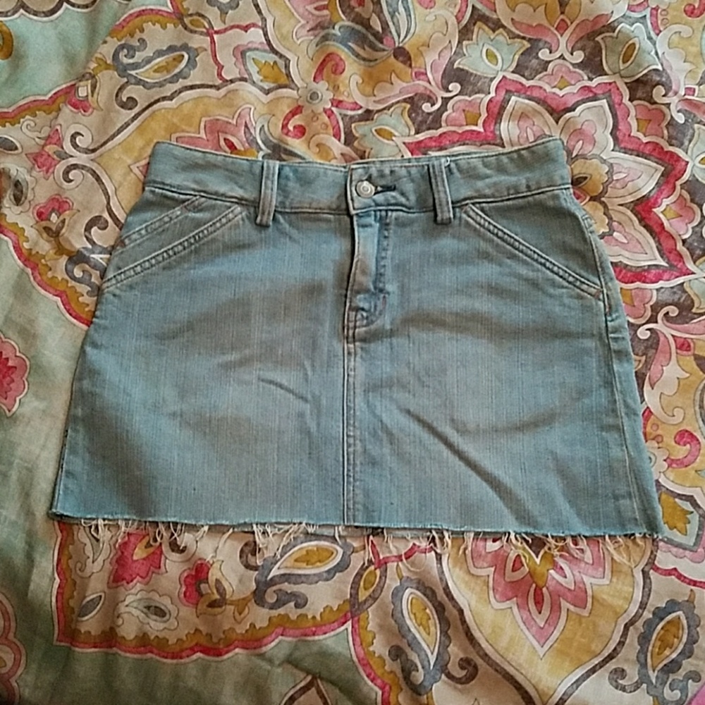 denim mini skirt